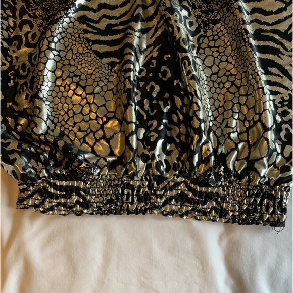Vintage 80s silver and black blouse - Picture 3 of 7